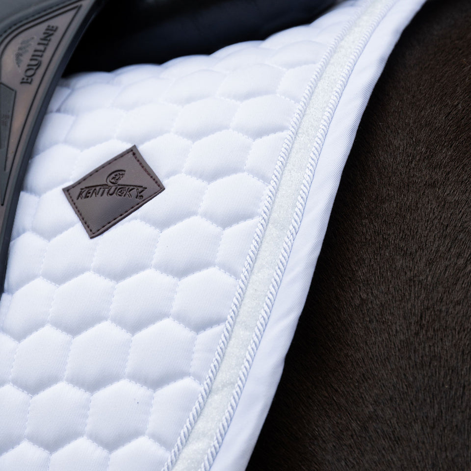 Kentucky Horsewear Glitter Band Dressage Saddle Cloth - White