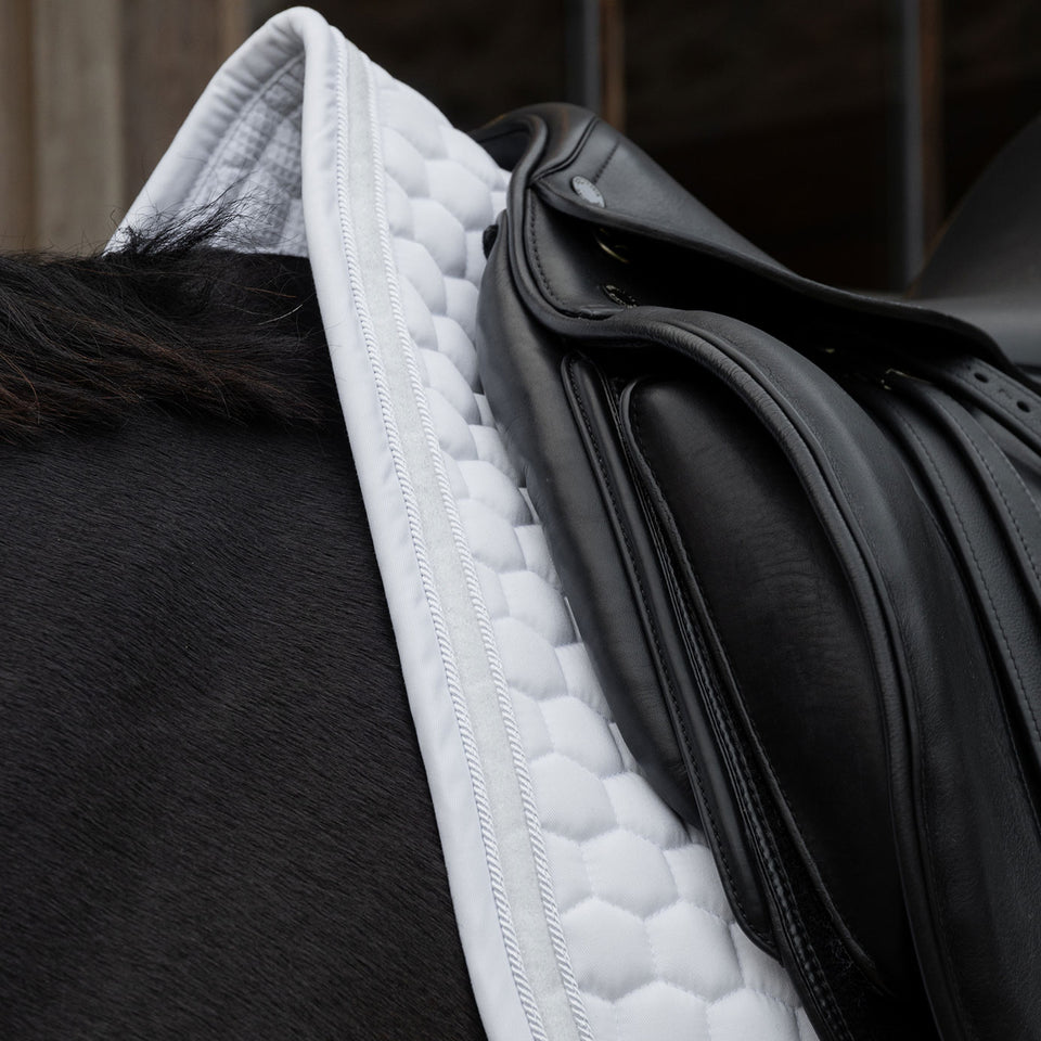 Kentucky Horsewear Glitter Band Dressage Saddle Cloth - White