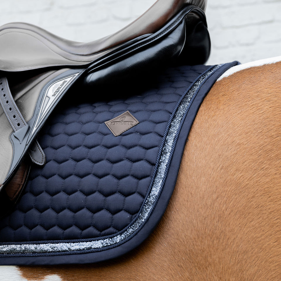 Kentucky Horsewear Glitter Band Jumping Saddle Cloth - Navy