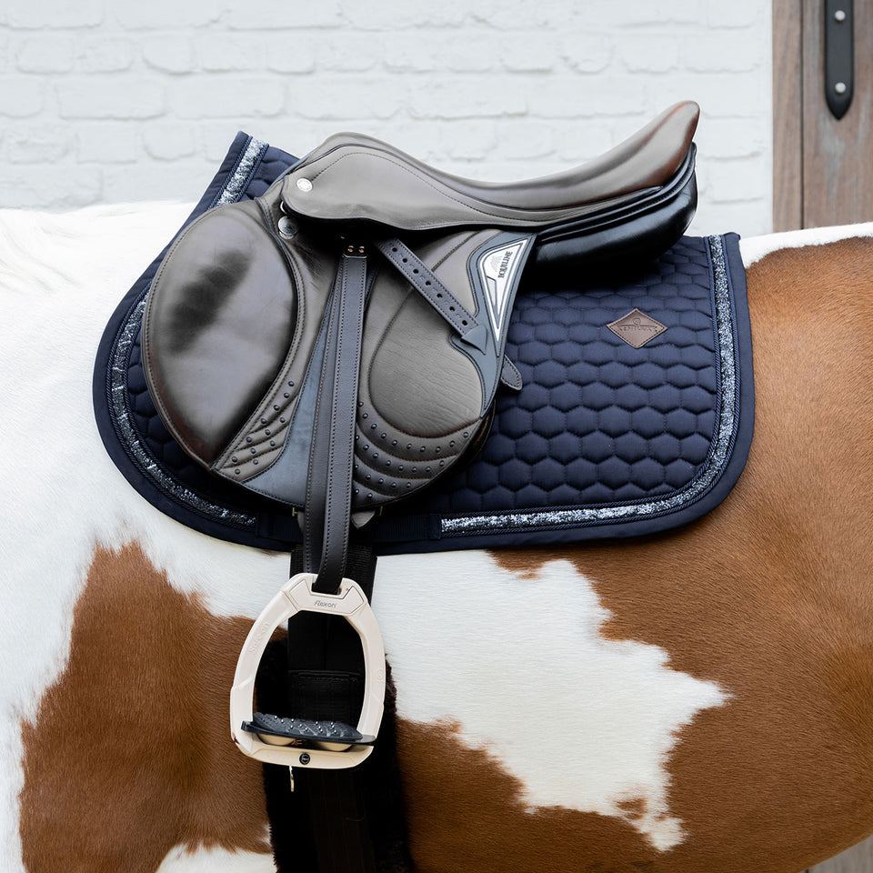 Kentucky Horsewear Glitter Band Jumping Saddle Cloth - Navy