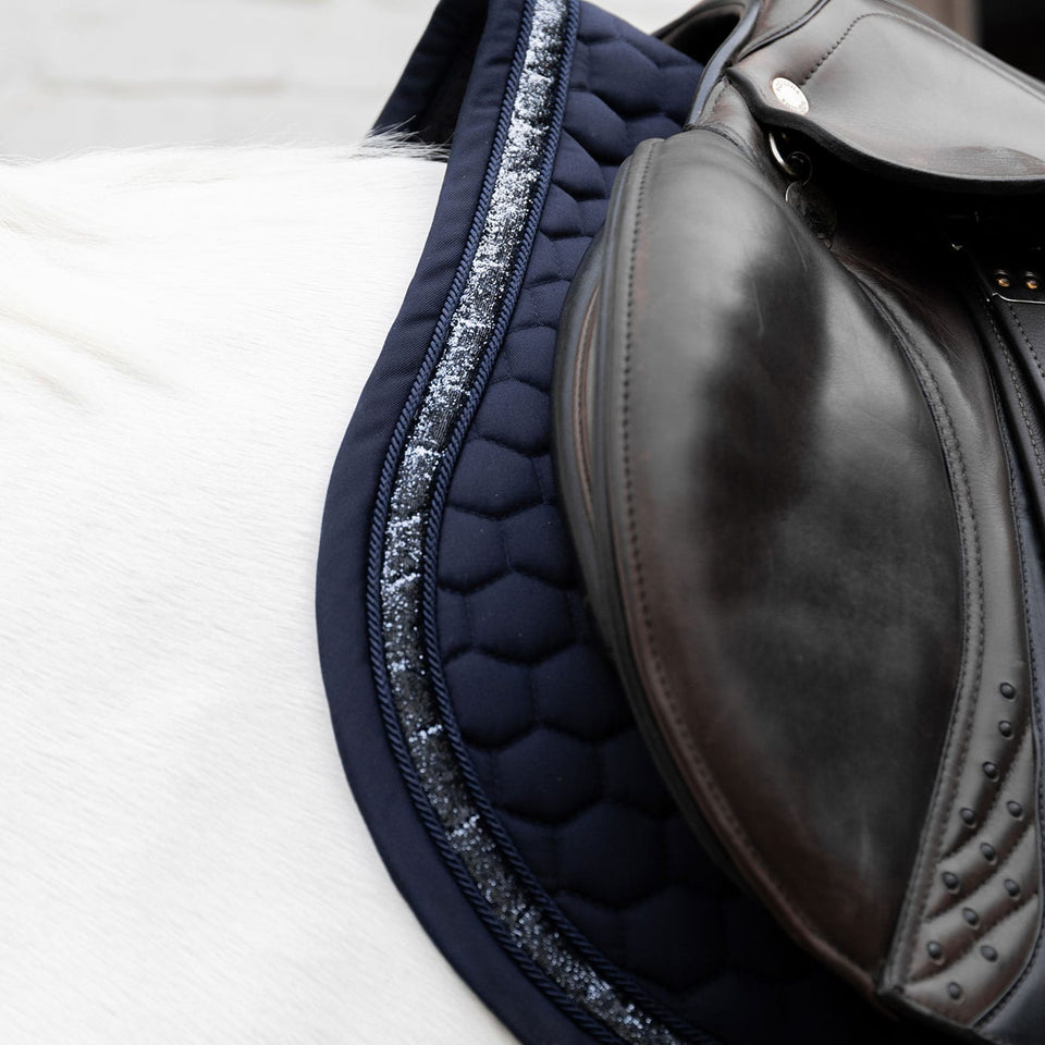 Kentucky Horsewear Glitter Band Jumping Saddle Cloth - Navy