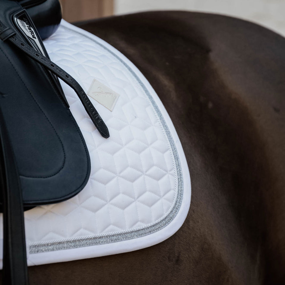 Kentucky Horsewear Glitter Rope Dressage Saddle Cloth - White/White