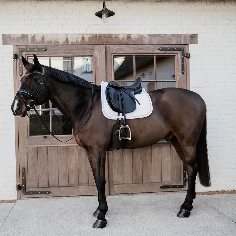 Kentucky Horsewear Glitter Rope Dressage Saddle Cloth - White/White