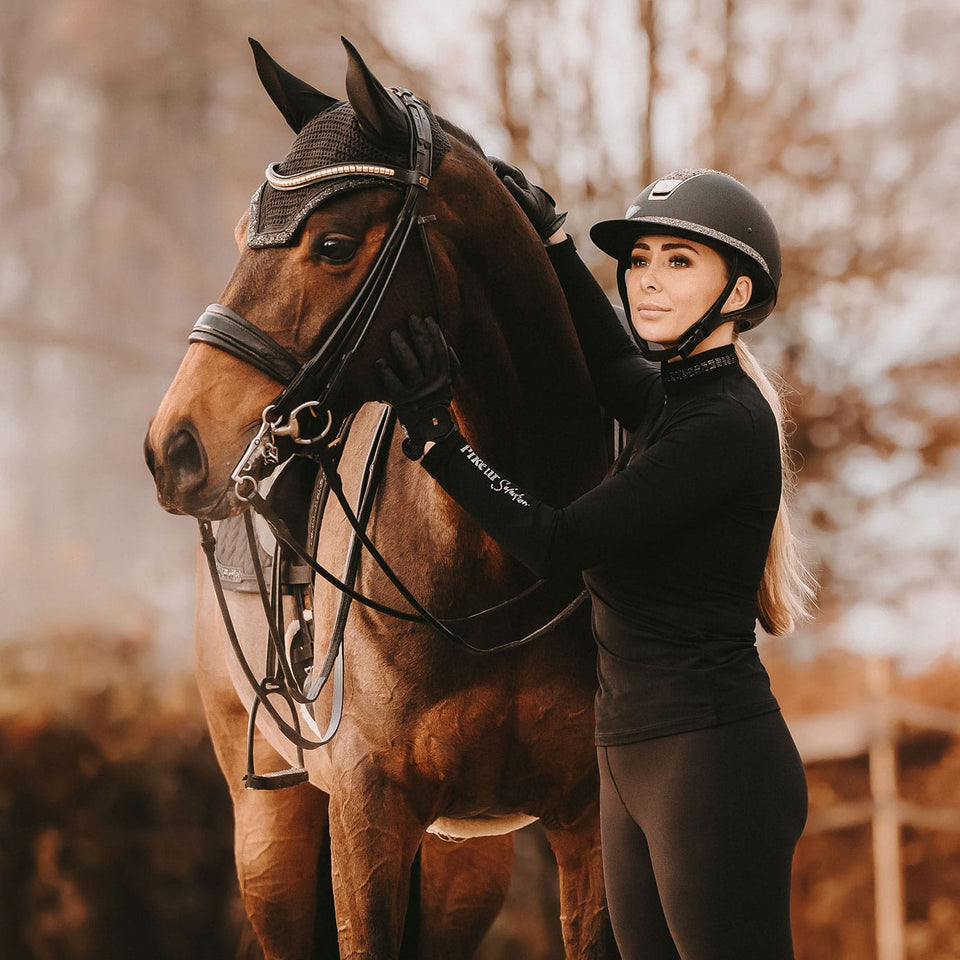 Kentucky Horsewear Glitter and Stone Wellington Fly Veil - Black
