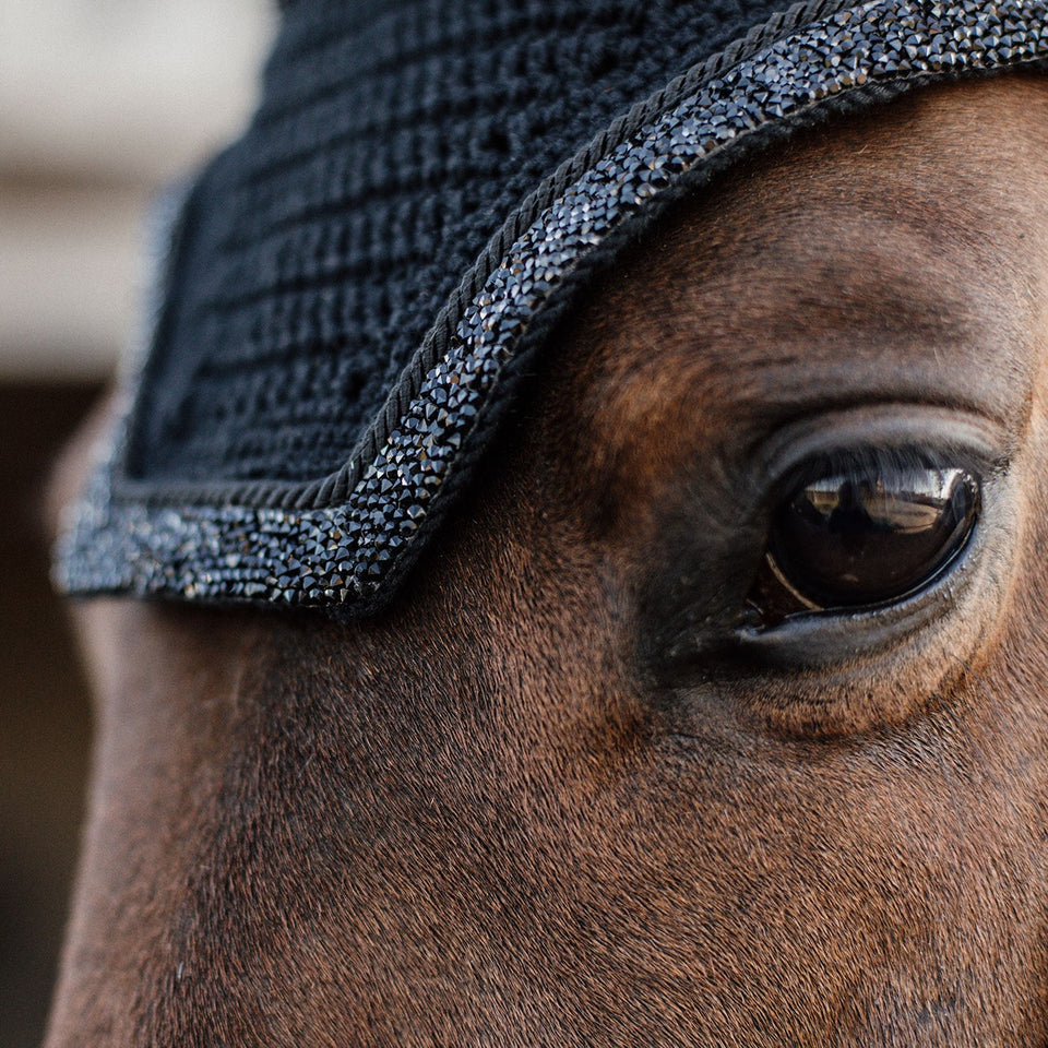 Kentucky Horsewear Glitter and Stone Wellington Fly Veil - Black
