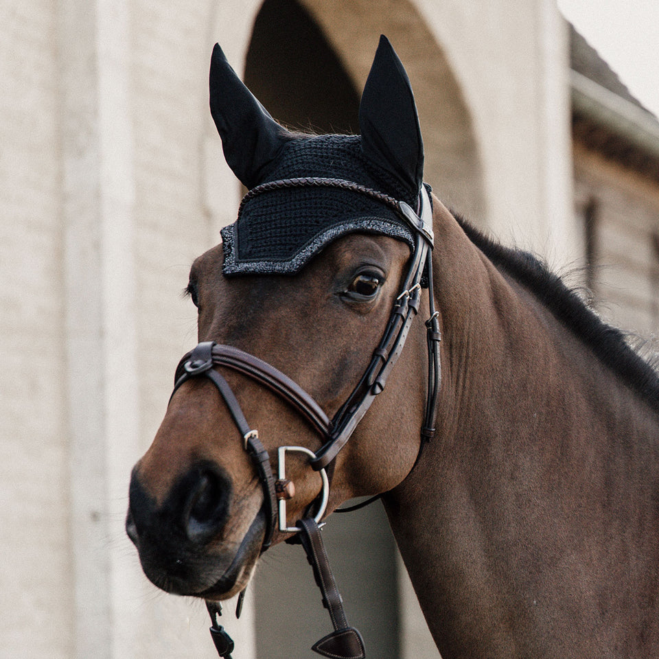 Kentucky Horsewear Glitter and Stone Wellington Fly Veil - Black