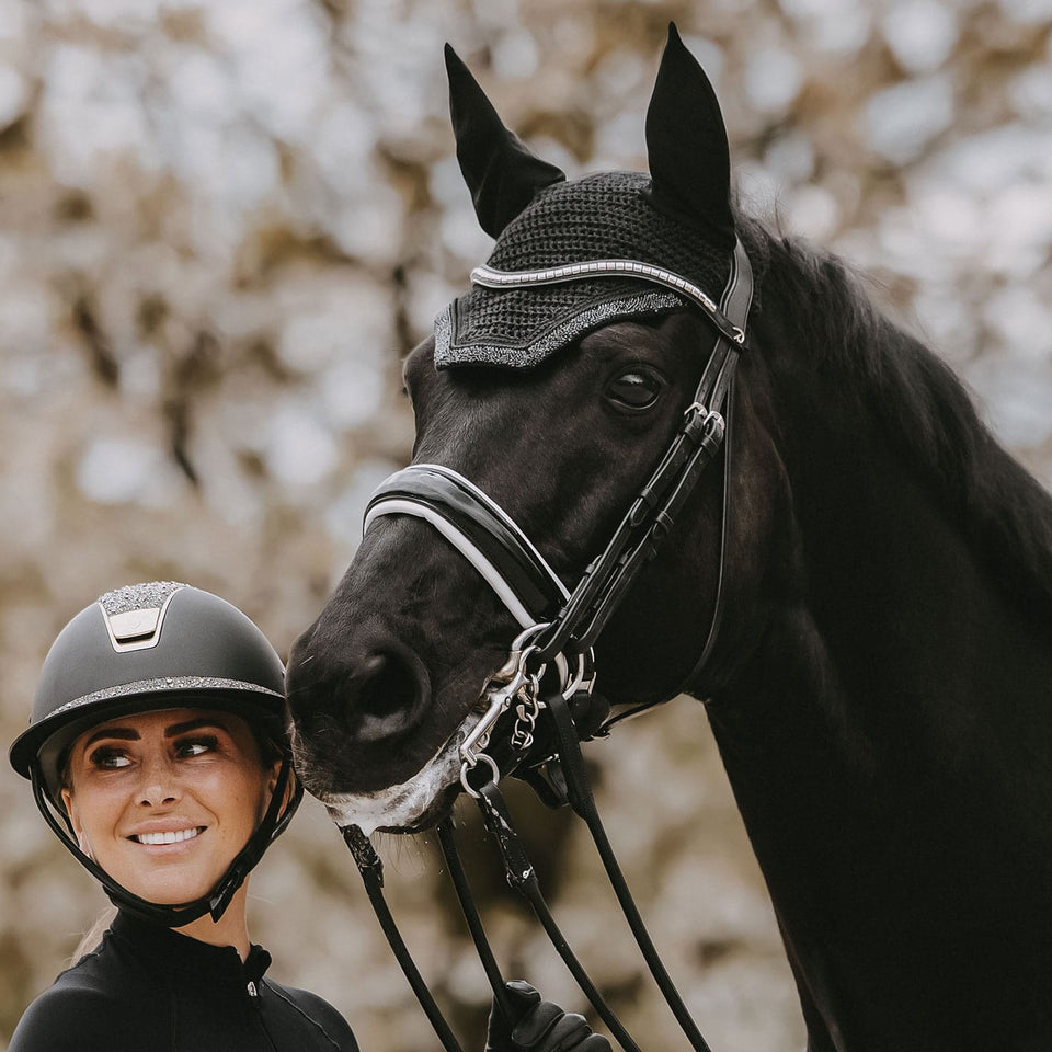 Kentucky Horsewear Glitter and Stone Wellington Fly Veil - Black