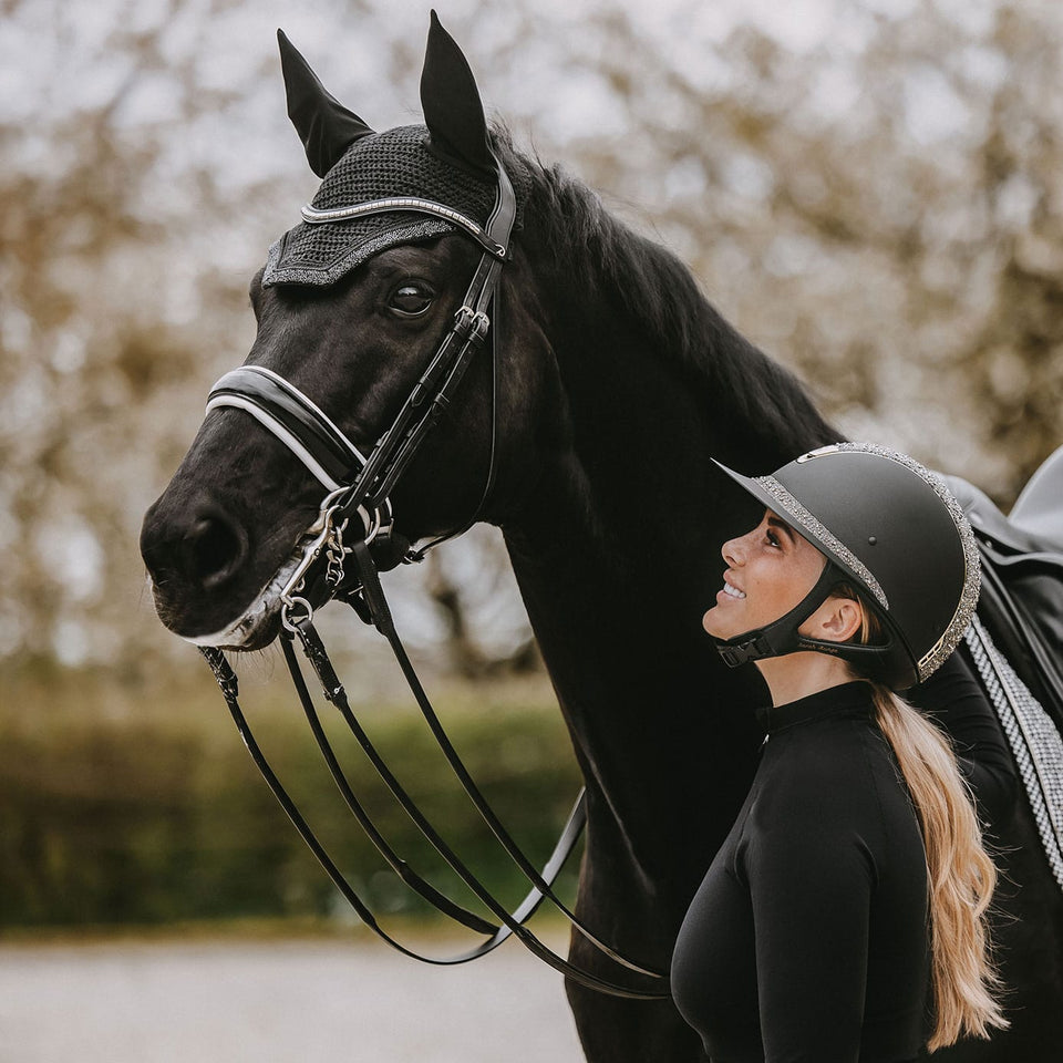 Kentucky Horsewear Glitter and Stone Wellington Fly Veil - Black