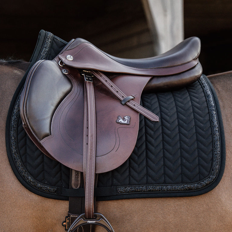 Kentucky Horsewear Glitter and Stone Jumping Saddle Cloth - Black