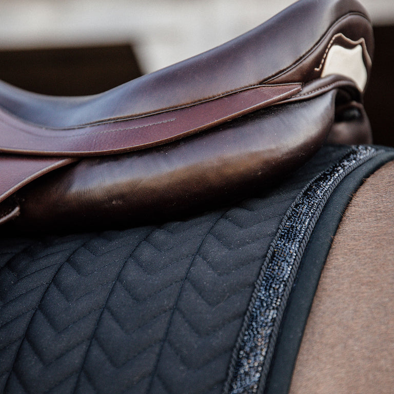 Kentucky Horsewear Glitter and Stone Jumping Saddle Cloth - Black