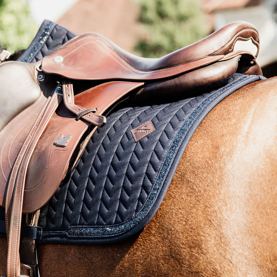 Kentucky Horsewear Glitter and Stone Jumping Saddle Cloth - Navy