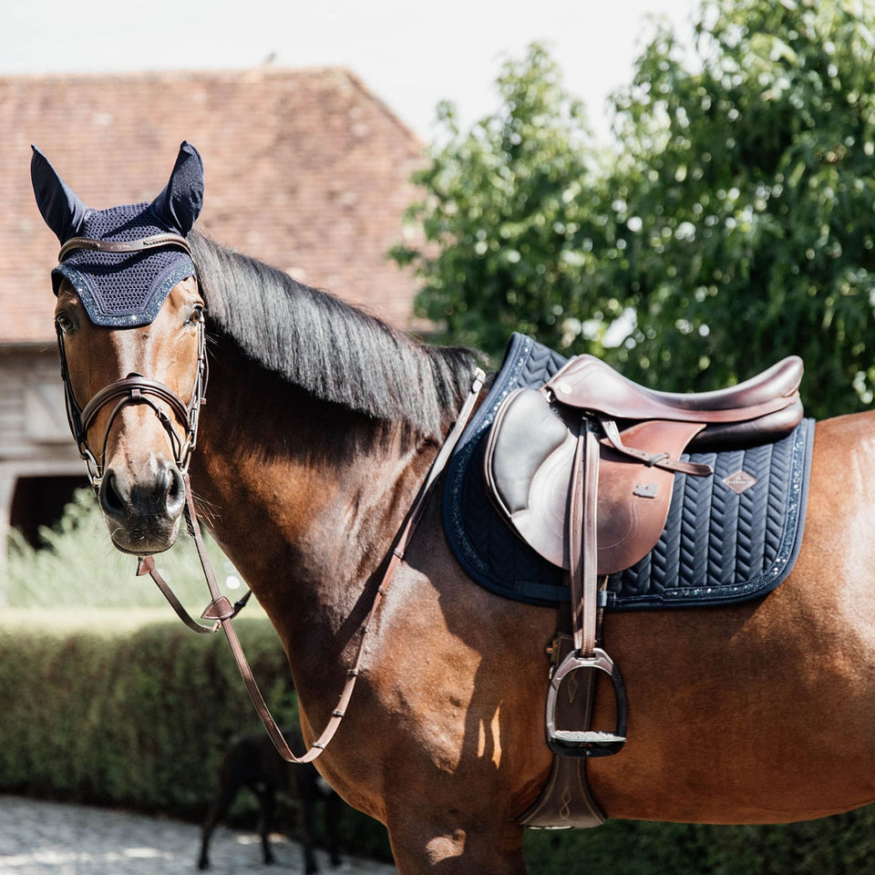 Kentucky Horsewear Glitter and Stone Jumping Saddle Cloth - Navy