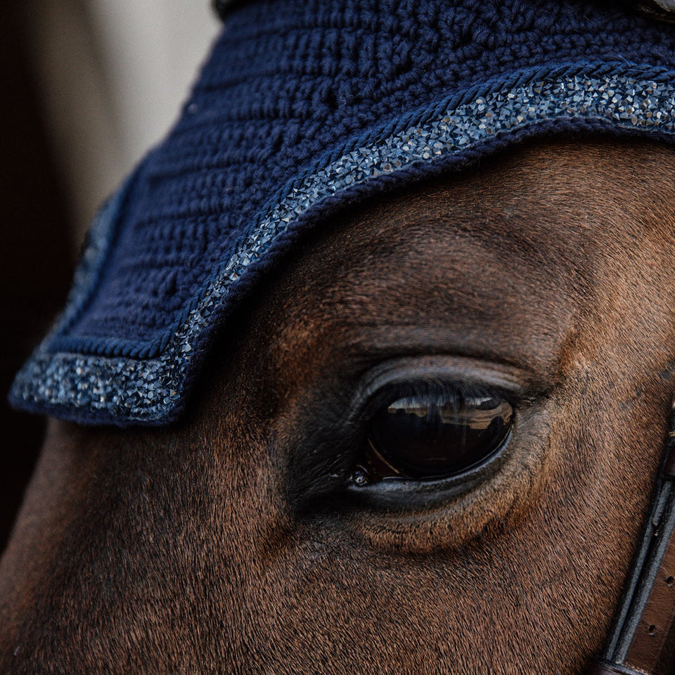 Kentucky Horsewear Glitter and Stone Wellington Fly Veil - Dark Navy