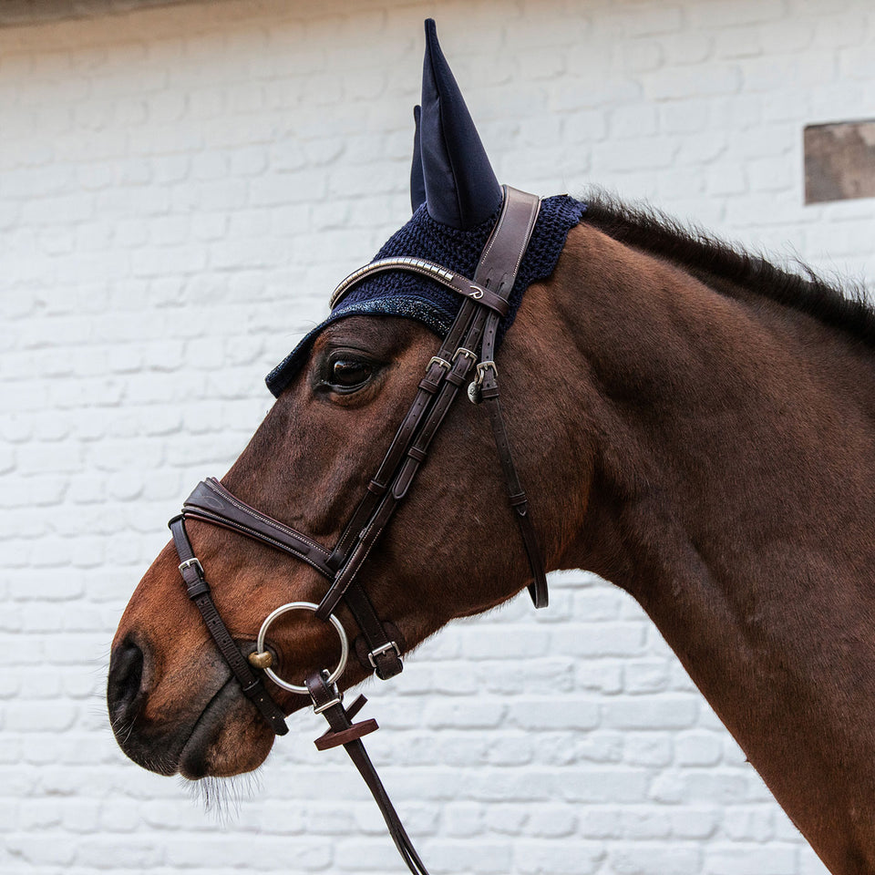 Kentucky Horsewear Glitter and Stone Wellington Fly Veil - Dark Navy