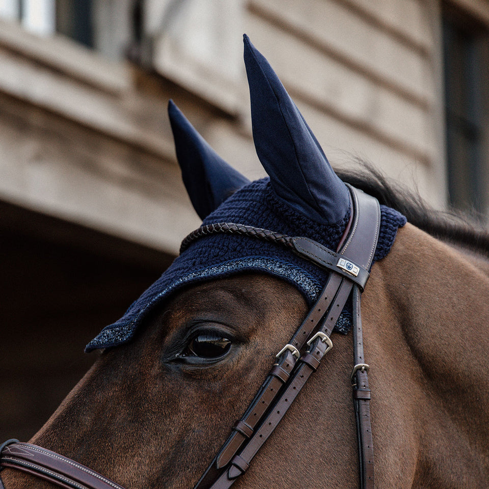 Kentucky Horsewear Glitter and Stone Wellington Fly Veil - Dark Navy