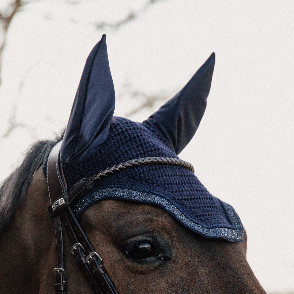 Kentucky Horsewear Glitter and Stone Wellington Fly Veil - Dark Navy