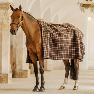 Kentucky Horsewear Heavy Fleece Square Blanket - Brown Check