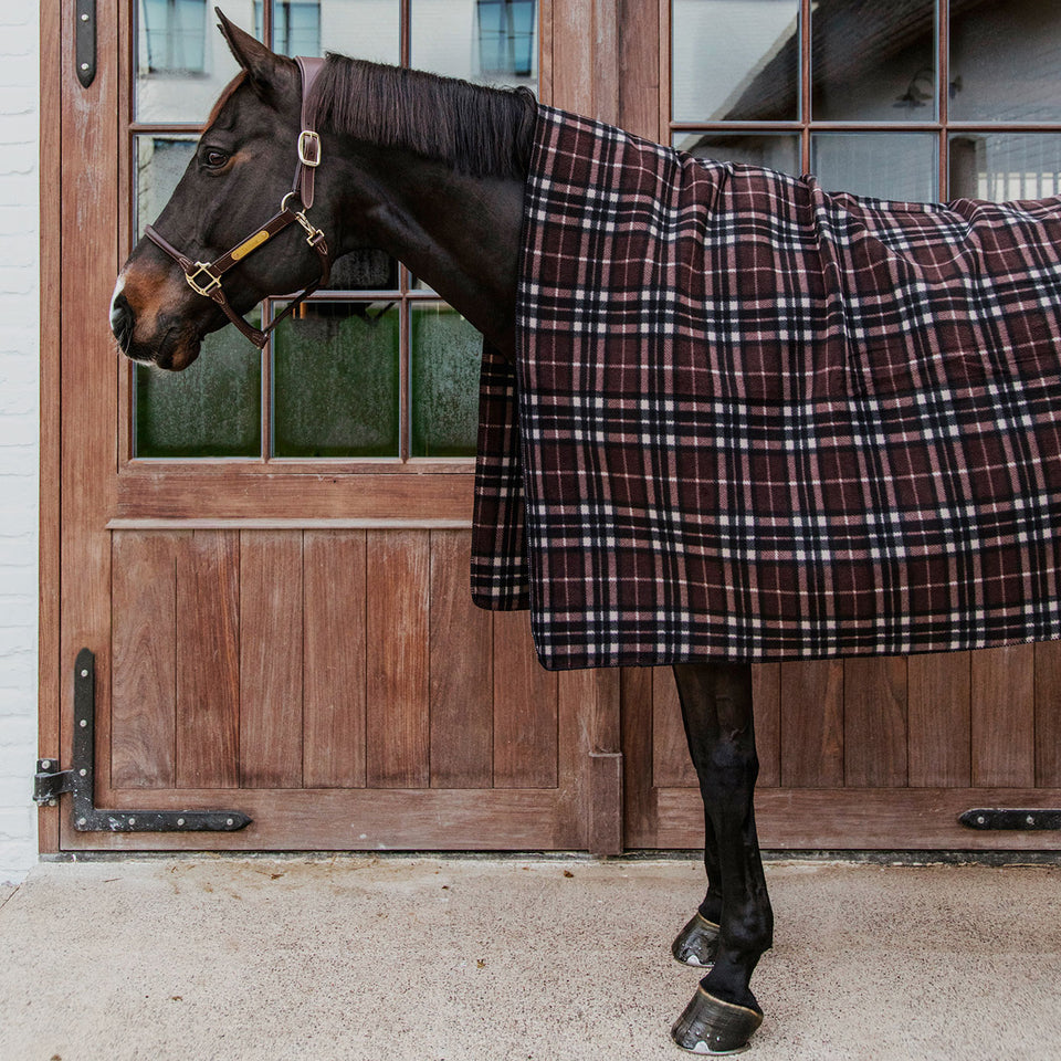 Kentucky Horsewear Heavy Fleece Square Blanket - Brown Check