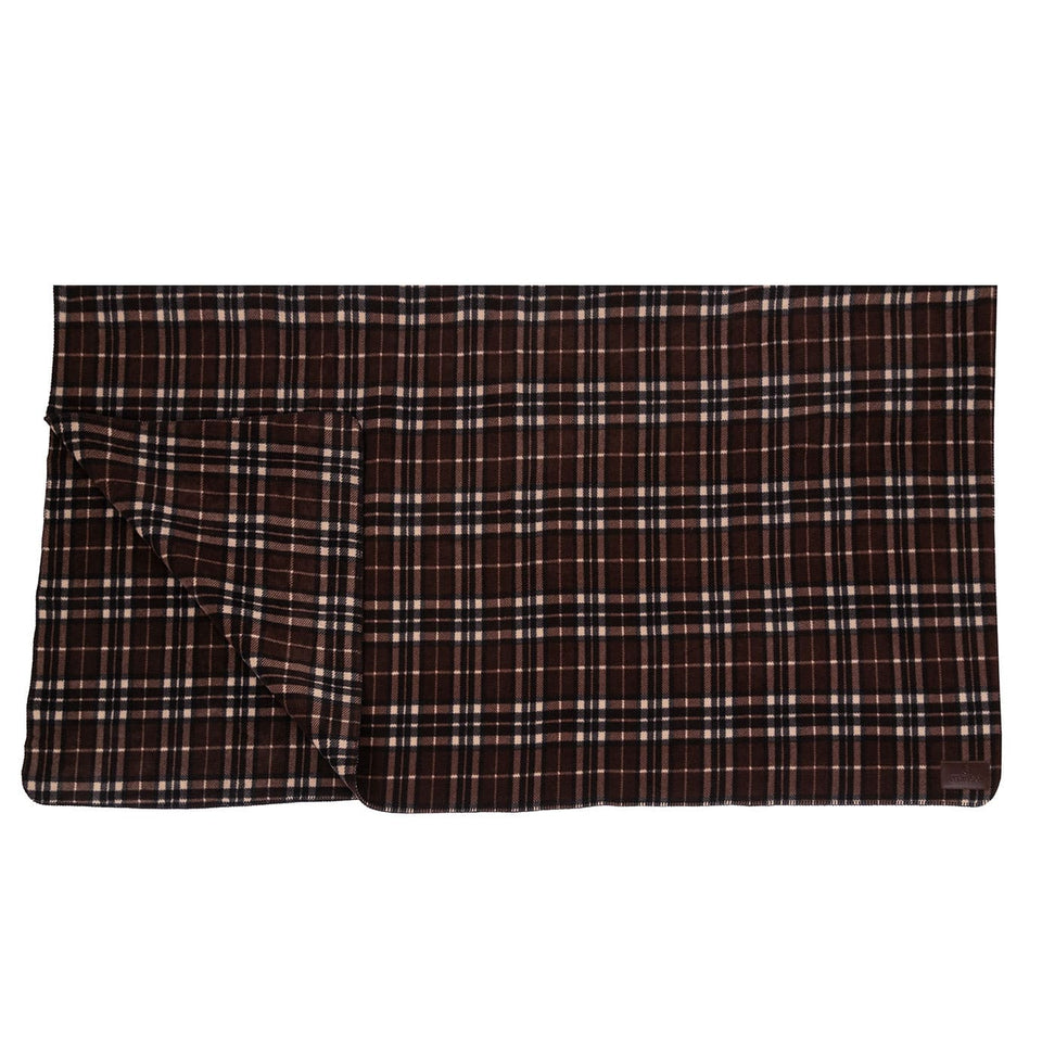 Kentucky Horsewear Heavy Fleece Square Blanket - Brown Check