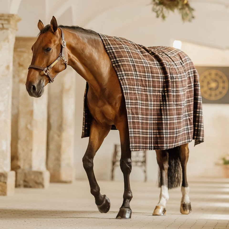 Kentucky Horsewear Heavy Fleece Square Blanket - Brown Check