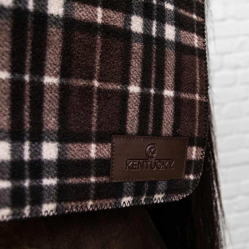 Kentucky Horsewear Heavy Fleece Square Blanket - Brown Check