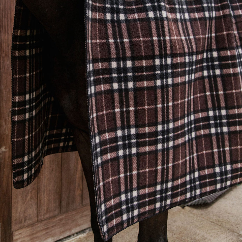 Kentucky Horsewear Heavy Fleece Square Blanket - Brown Check
