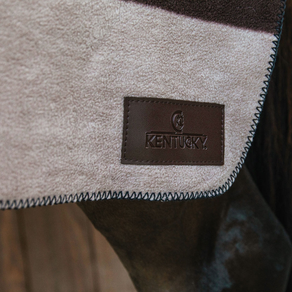 Kentucky Horsewear Heavy Fleece Square Blanket - Brown Stripes