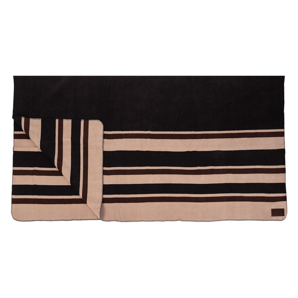 Kentucky Horsewear Heavy Fleece Square Blanket - Brown Stripes
