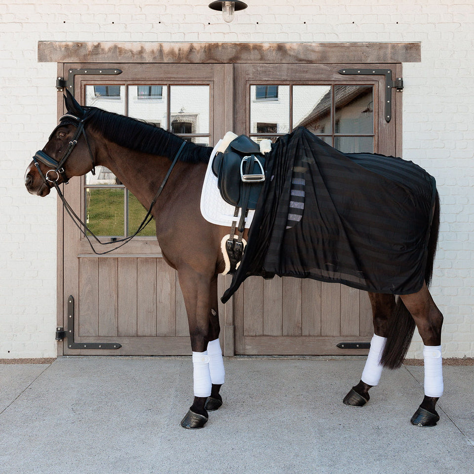 Kentucky Horsewear Light Striped Mesh Fly Sheet - Black