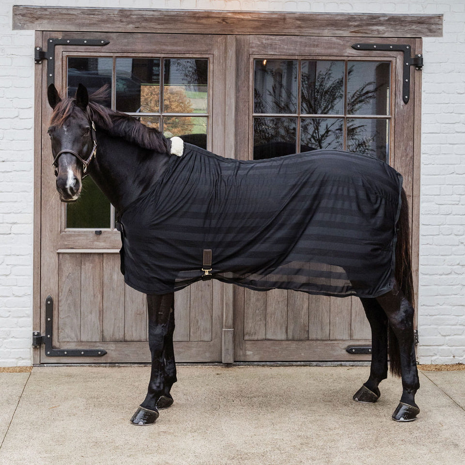 Kentucky Horsewear Light Striped Mesh Fly Sheet - Black