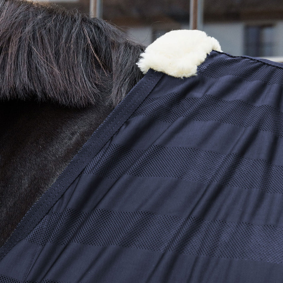 Kentucky Horsewear Light Striped Mesh Fly Sheet - Navy