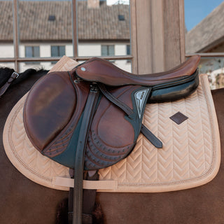 Kentucky Horsewear Velvet Mini Pearls Jumping Saddle Cloth - Beige