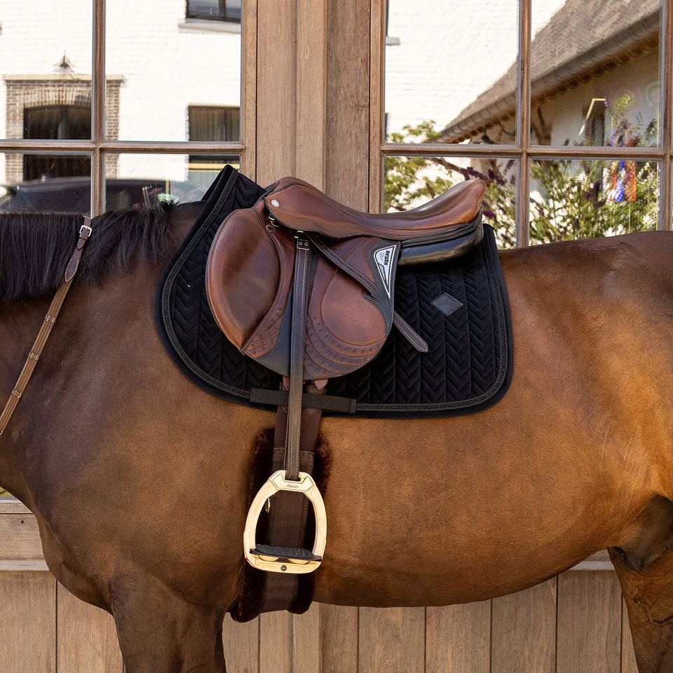 Kentucky Horsewear Velvet Mini Pearls Jumping Saddle Cloth - Black