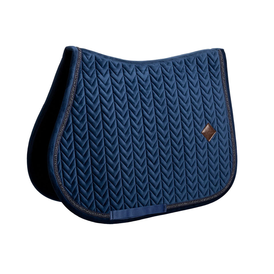 Kentucky Horsewear Velvet Mini Pearls Jumping Saddle Cloth - Navy