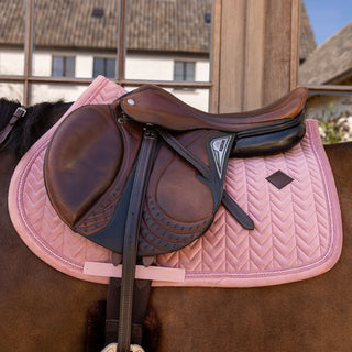 Kentucky Horsewear Velvet Mini Pearls Jumping Saddle Cloth - Old Rose
