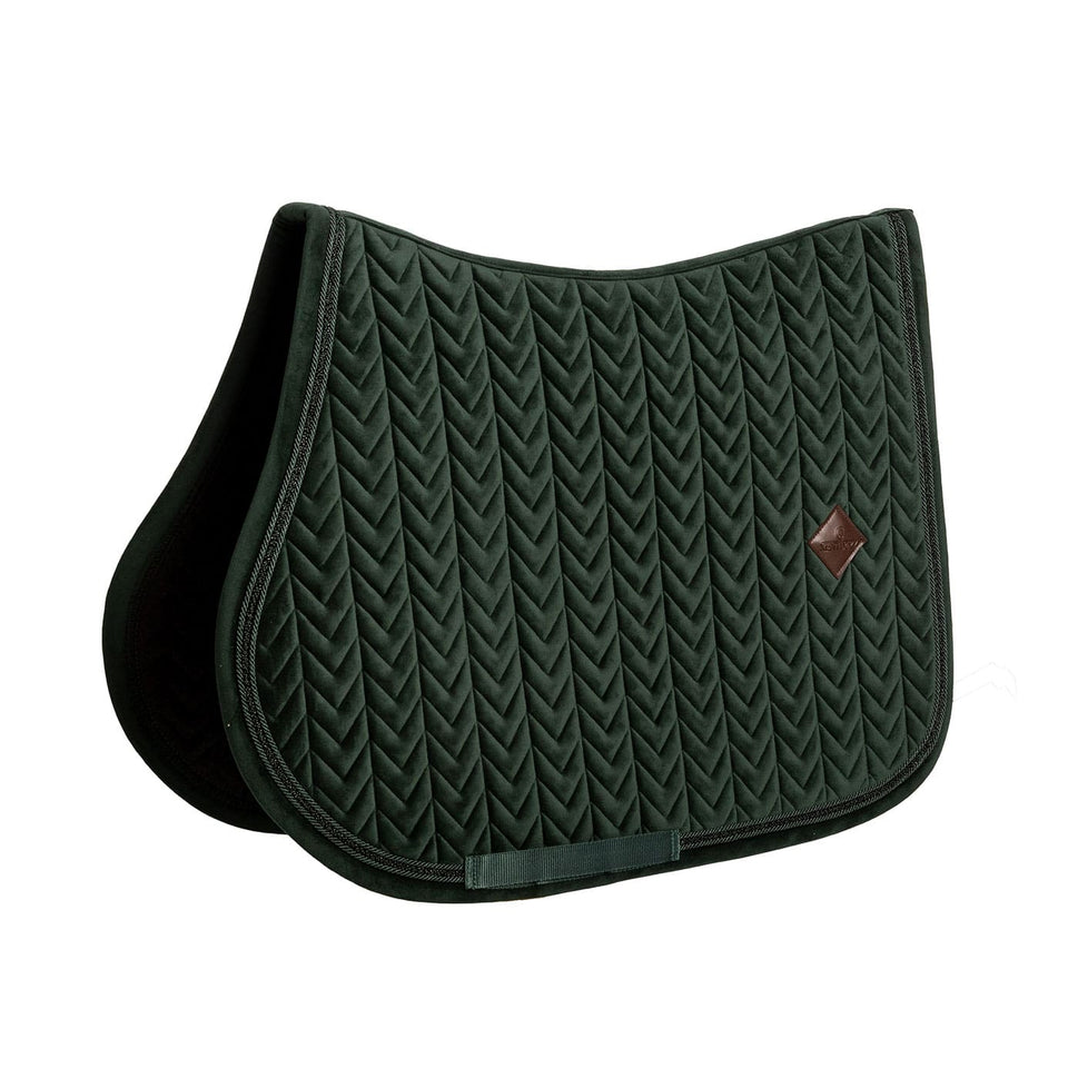 Kentucky Horsewear Velvet Mini Pearls Jumping Saddle Cloth - Pine Green