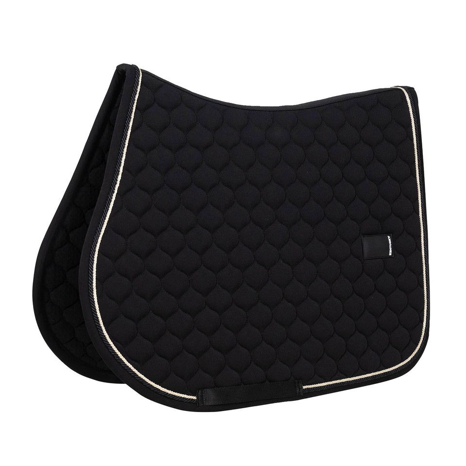 Kentucky Horsewear Onion Quilt Rubber Logo Jumping Saddle Cloth - Black