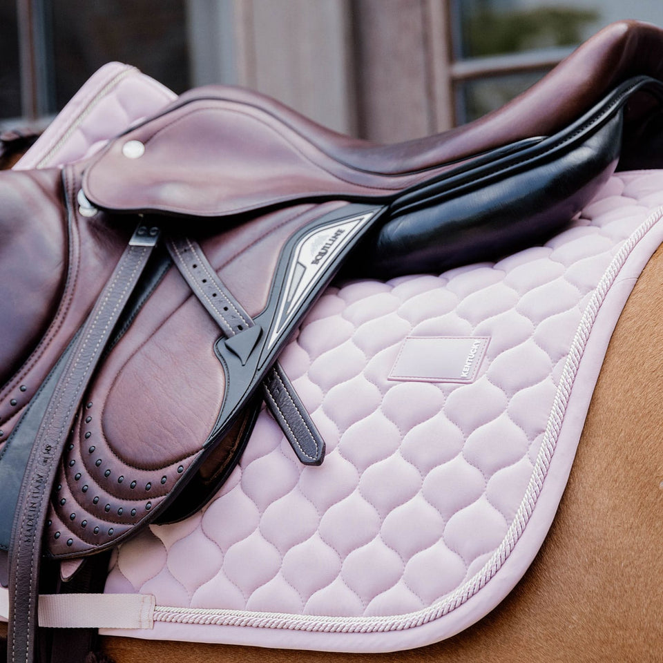 Kentucky Horsewear Onion Quilt Rubber Logo Jumping Saddle Cloth - Light Pink