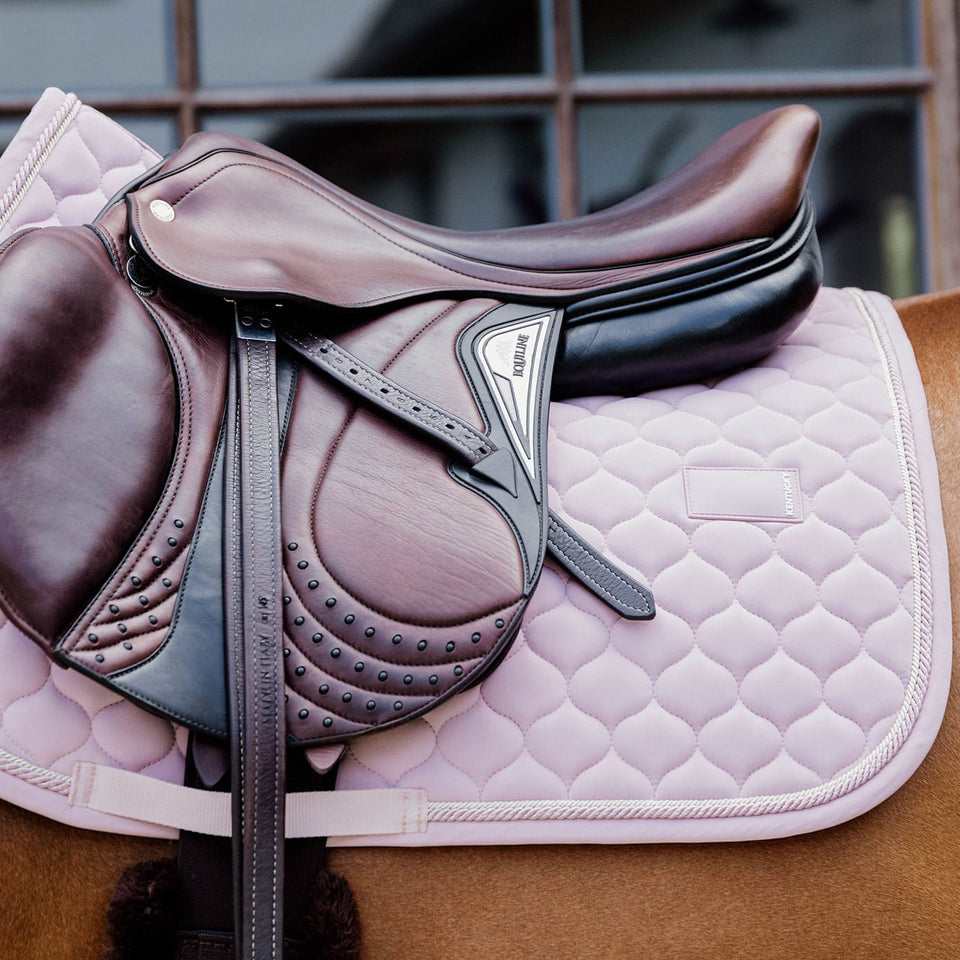 Kentucky Horsewear Onion Quilt Rubber Logo Jumping Saddle Cloth - Light Pink
