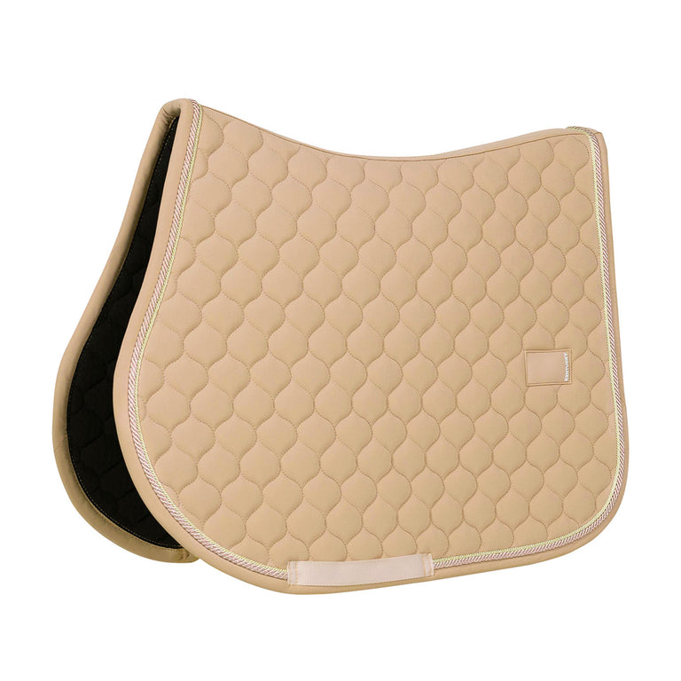 Kentucky Horsewear Onion Quilt Rubber Logo Jumping Saddle Cloth - Beige