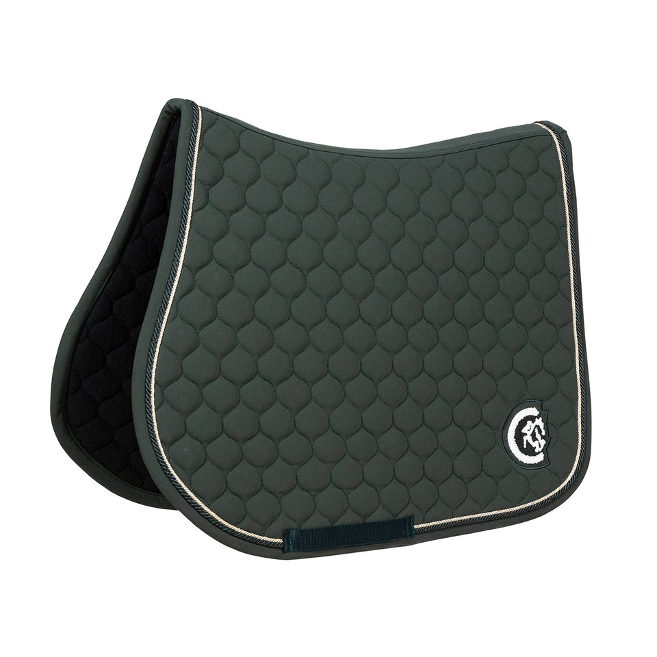Kentucky Horsewear Onion Quilt 3D Logo Jumping Saddle Cloth - Pine Green