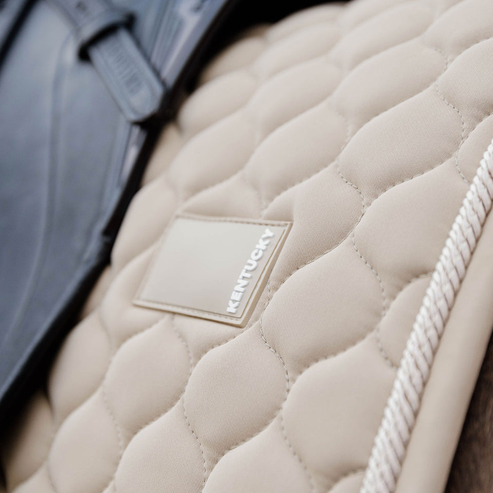 Kentucky Horsewear Onion Quilt Rubber Logo Dressage Saddle Cloth - Beige
