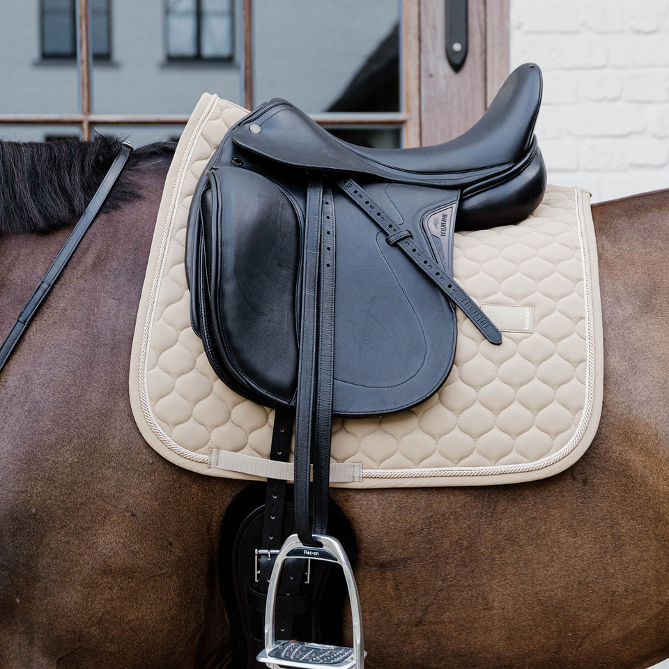 Kentucky Horsewear Onion Quilt Rubber Logo Dressage Saddle Cloth - Beige