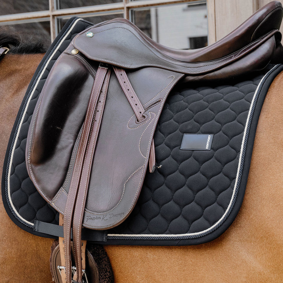 Kentucky Horsewear Onion Quilt Rubber Logo Dressage Saddle Cloth - Black