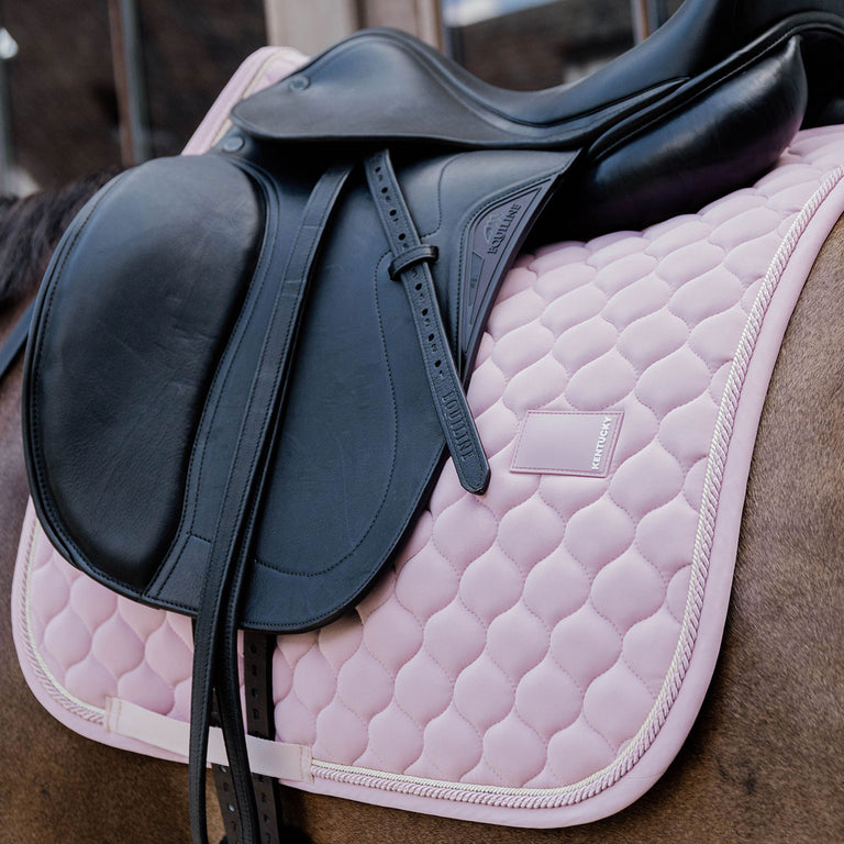 Kentucky Horsewear Onion Quilt Rubber Logo Dressage Saddle Cloth - Light Pink