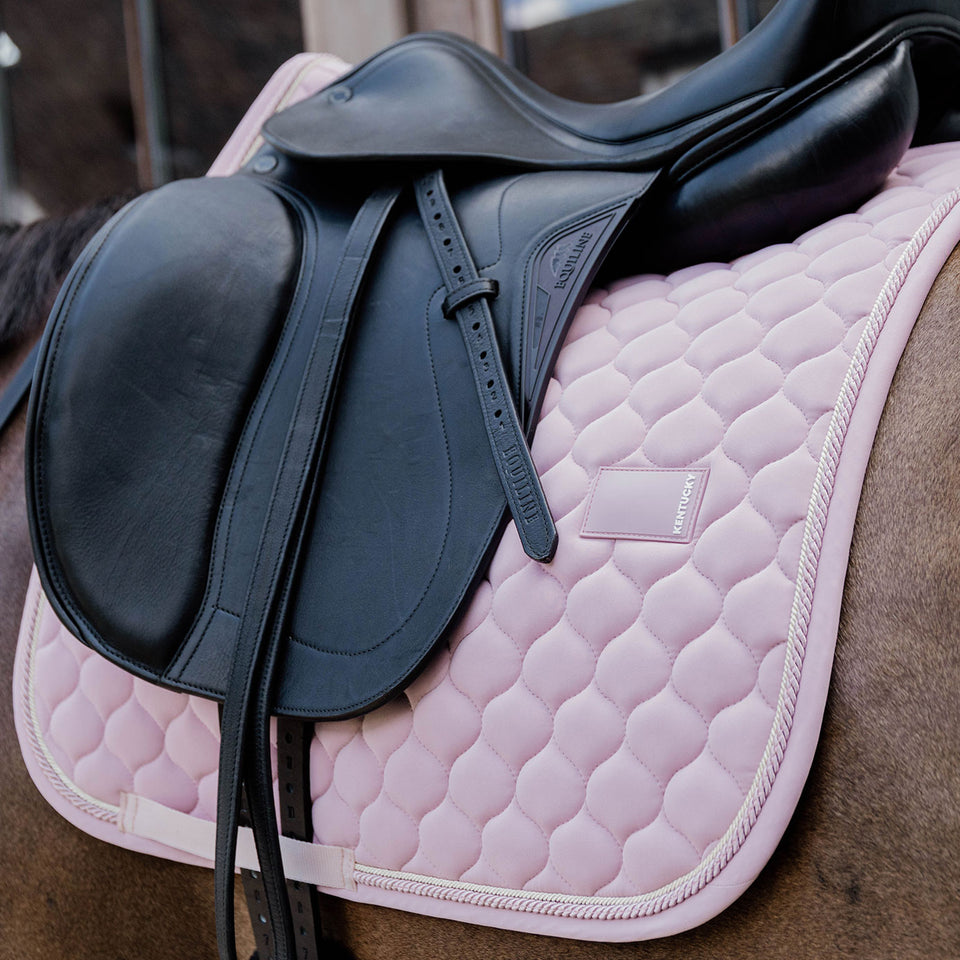 Kentucky Horsewear Onion Quilt Rubber Logo Dressage Saddle Cloth - Light Pink