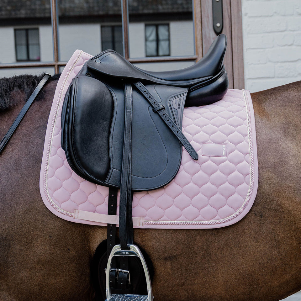 Kentucky Horsewear Onion Quilt Rubber Logo Dressage Saddle Cloth - Light Pink