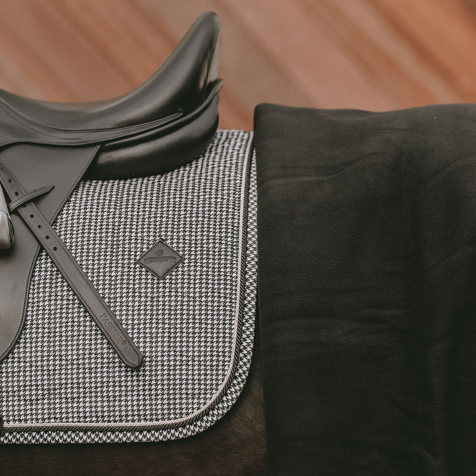 Kentucky Horsewear Pied-de-Poule Dressage Saddle Cloth - Black