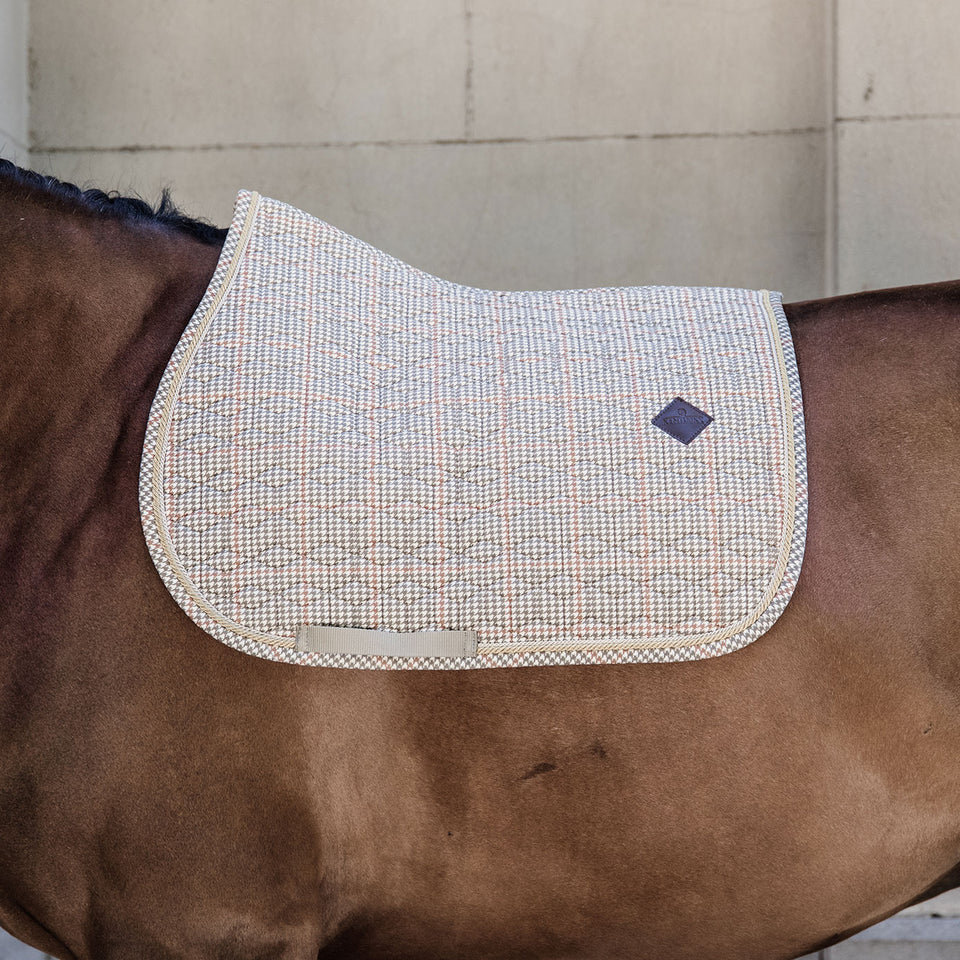 Kentucky Horsewear Pied-de-Poule Jumping Saddle Cloth - Beige