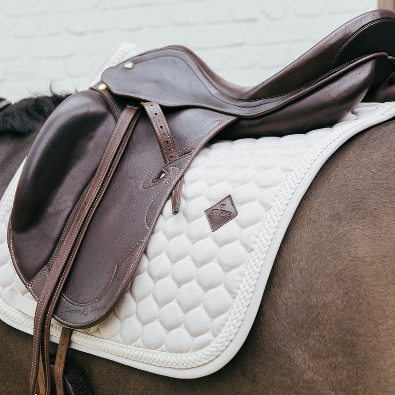 Kentucky Horsewear Plaited Cord Dressage Saddle Cloth - Beige